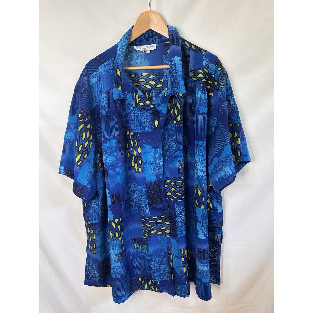 Vintage A Personal Touch Hawaiian Button Up Shirt Women 4XL  Made In USA